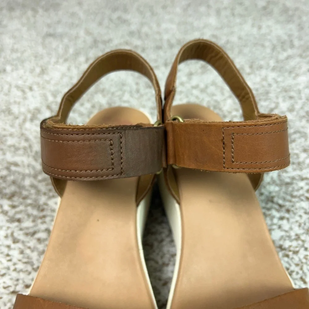 Sorel Sandals Women Size 9 Brown Casual Cameron Leather Wedge Casual Work Shoe